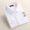 Dioufond Print Cat Embroidery on Pocket Shirts Lady 2017 Spring New Fashion White Navy Casual Blouse Shirts Long Sleeve Blouse