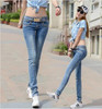 2017 spring and summer new plus size cotton female women girls elastic skinny low waist pencil pants jeans clothing clothes