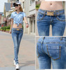 2017 spring and summer new plus size cotton female women girls elastic skinny low waist pencil pants jeans clothing clothes