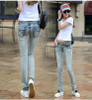 2017 spring and summer new plus size cotton female women girls elastic skinny low waist pencil pants jeans clothing clothes