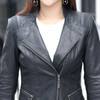 2017 spring and autumn women's short paragraph Slim small jacket Ms. leather jacket women black motorcycle jackets and coats 5XL