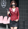 2017 spring and autumn women's short paragraph Slim small jacket Ms. leather jacket women black motorcycle jackets and coats 5XL