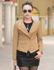 2017 Spring And Autumn Real Fur Women's Leather Jacket Slim Motorcycle Outerwear Coats Female Short Leather Coat Fashion Suede