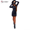 2017 Spring Autumn Women Dress Brief Sheath O Neck Long Sleeve Lace Patchwork Female Vestidos plus size DDUP22