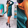 2017 Spring Autumn Women Dress Brief Sheath O Neck Long Sleeve Lace Patchwork Female Vestidos plus size DDUP22