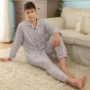 2017 Spring Autumn Winter Men 100% Cotton Pajamas Sets of Sleep Top & Pants Male Casual Home Clothing & Sleepwear Plus Size 3XL