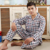 2017 Spring Autumn Winter Men 100% Cotton Pajamas Sets of Sleep Top & Pants Male Casual Home Clothing & Sleepwear Plus Size 3XL