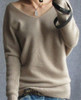 2017 Spring autumn cashmere sweaters women fashion sexy v-neck sweater loose 100% wool sweater batwing sleeve plus size pullover