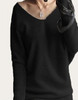 2017 Spring autumn cashmere sweaters women fashion sexy v-neck sweater loose 100% wool sweater batwing sleeve plus size pullover