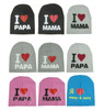 Warm Winter Autumn Newborn Crochet Baby Hat Girl Boy Cap Children Beanie Infant Cotton knitted toddlers I love papa mama print