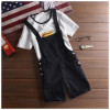 Free shipping 2017 Fashion Men's Bib Overalls Shorts Summer Suspender Jeans Shorts Ripped Denim Jumpsuits For Men 041610