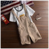 Free shipping 2017 Fashion Men's Bib Overalls Shorts Summer Suspender Jeans Shorts Ripped Denim Jumpsuits For Men 041610