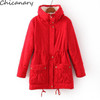 New 2016 Winter Cotton Coat Women Slim Outwear Medium-Long Wadded Jacket Thick Hooded Cotton Wadded Warm Cotton Parka Plus Size