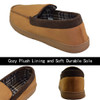 Men's Leather Casual Pile Lined Microsuede Indoor Outdoor Slip On Moccasin Slippers
