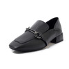FEDONAS Spring Autumn Women Solid Classic Pumps Metal Decoration Square Toe Med Heels Single Shoes Genuine Leather Shoes Woman
