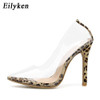 Eilyken 2019 New Sexy Green Serpentine PVC Transparent Crystal Female Sexy Pumps High Heels 12CM Party Dress Women Pumps Shoes