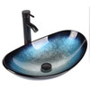 Bathroom Single Sink Oval Basin Sink Faucet Pop UP Drain Combo