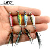 LEO Mini Metal Fishing Lure with Feather Lifelike 3D Eye Artificial Fish Hard Bait 2.5cm 6.4g LB003