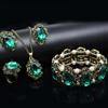 Vintage Jewelry Crystal Bronze Plated Set