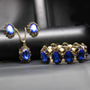 Vintage Jewelry Crystal Bronze Plated Set
