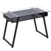 Modern Glass Top Computer Desk PC Laptop