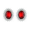 Oval Red Crystal Studs