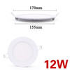 LED panel light Ultra thin Downlight lamp 3W 4W 6W 9W 12W 15W 18W 24W led ceiling recessed grid downlight slim round panel light