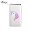 OSWEGO Cartoon Printed Unicorn Women Long Wallet Female Long Clutch Zipper Coin Purse Card Holder Phone Bag Portefeuille femme
