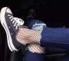 Harajuku Punk Mesh Sexy Holes Women's Black Legging