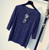 Harajuku 2017 T Shirt Women Tops Punk Bright T-shirt O-Neck 3/4 Sleeve Cute Tee Shirt Femme T-shirt Casual Tshirt for women A390