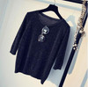 Harajuku 2017 T Shirt Women Tops Punk Bright T-shirt O-Neck 3/4 Sleeve Cute Tee Shirt Femme T-shirt Casual Tshirt for women A390