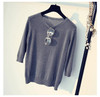 Harajuku 2017 T Shirt Women Tops Punk Bright T-shirt O-Neck 3/4 Sleeve Cute Tee Shirt Femme T-shirt Casual Tshirt for women A390
