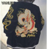 Harajuku 2017 Punk Japanese Yokosuka Embroidery Dragon Zipper Bomber Baseball Jacket Lovers Jacket