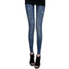 Newly Women Stretch Faux Denim Jeans Leggings  Skinny Slim Pencil Pants