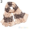 NEW Stylish Girl Long Soft Silk Chiffon Scarf  Stripe Polka Dot Shawl Scarve For Women Hot Sale 00L9