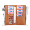 Men's Genuine Leather RFID Multi Card Slots Double Zippers Long Wallet