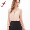 Feitong 2018 Blusas feminina Women Elegant Chiffon Blouses Sexy Blouse Shirt Ladies Casual Long Sleeve Work Office Shirt Tops