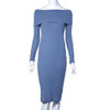 Feitong 2017 Autumn Dress For Women Long Sleeve Sexy Off Shoulder Sheath Bodycon Bandage Party Knee Dress vestido femininos Robe