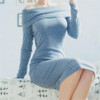 Feitong 2017 Autumn Dress For Women Long Sleeve Sexy Off Shoulder Sheath Bodycon Bandage Party Knee Dress vestido femininos Robe