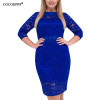 Fashion big sizes lace dresses women Spring dress Sexy boho bodycon Dresses 2018 plus Large Sizes vintage blue Dress Vestidos