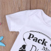 Cotton Newborn Baby Girl Boy Short Sleeve Letter Printed Romper Jumpsuit Outfits Sunsuit