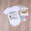 Cotton Newborn Baby Girl Boy Short Sleeve Letter Printed Romper Jumpsuit Outfits Sunsuit