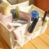 Cotton Desktop Storage Box Cosmetic Storage Bin Multifunctional Sundries Finishing Box Home Decoration Beige Pink 18x10x10CM