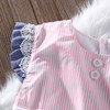 Cotton Bow Cute Pink Rompers Infant Baby Girl Clothes Lace Floral Ruffles Baby Girl Romper Cake Sunsuit Outfits