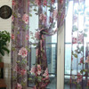 Home Textile Flower Embroidered Luxury 3D Voile Curtains Fabric Tulle Sheer Curtains For Kitchen Bedroom Living Room