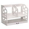 Home Office White Wooden Desk Tidy Stationery Pen Organiser Holder Shabby Chic Pattern:water cube