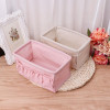 Home Foldable Makeup Organizer Multifunction Linen Cosmetic Storage Box Desktop Dressing Jewelry Small Storage Box