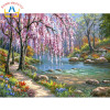 HOME BEAUTY oil paint painting by numbers diy picture drawing coloring on canvas painting by hand wall paint landscape J037