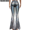 Holographic Boho Dance Leggings Mermaid Costumes Clothing Women Flare Bell Bottom Pants Leggings Rave Festival Clothes Outfits