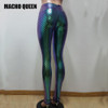Holographic Boho Dance Leggings Mermaid Costumes Clothing Women Flare Bell Bottom Pants Leggings Rave Festival Clothes Outfits